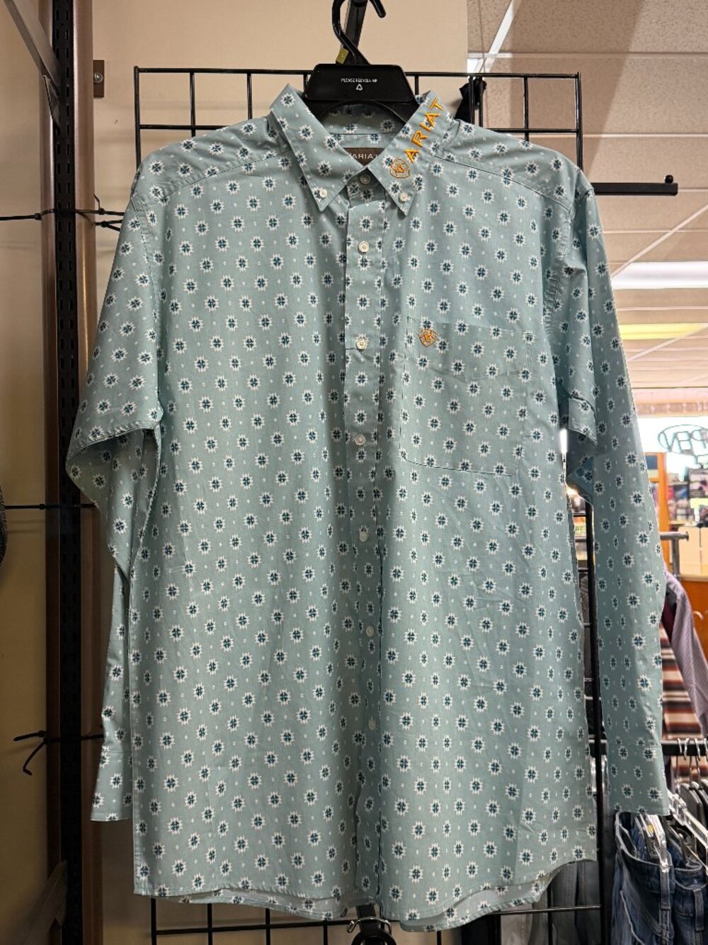 Ariat Men's Team Colton Classic Fit Long Sleeve Buttondown Shirt - Aqua